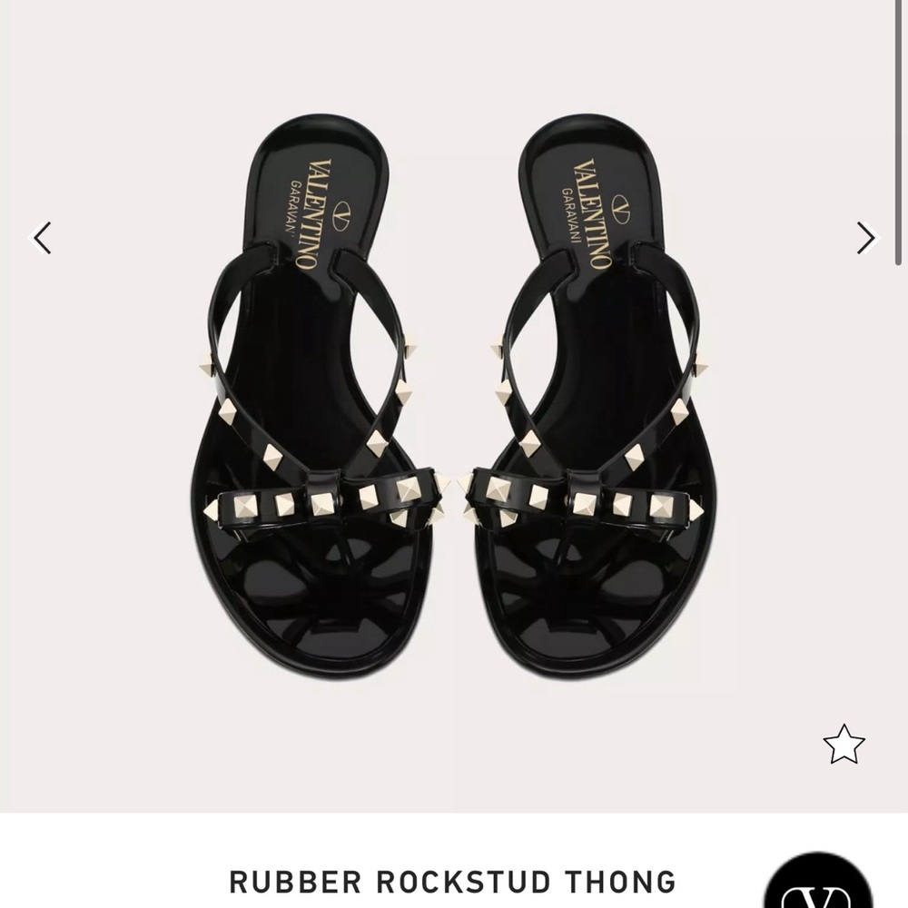 Valentino Rubber Rockstud Thong Sandals